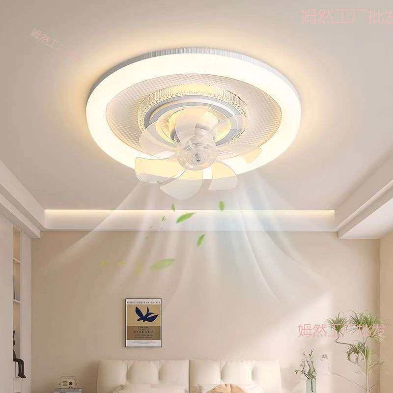 卧室风扇灯度摇头餐厅吸顶简约客厅儿童房电风扇吊扇家用智能语音