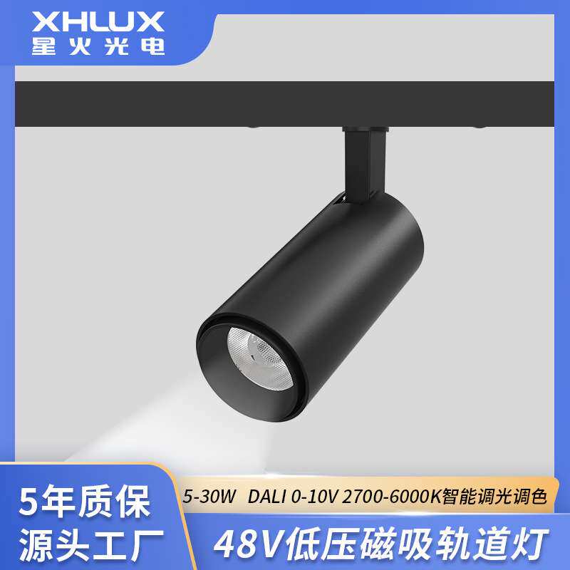 别墅用48V磁吸灯低电压射灯LED路轨灯奶茶店轨道灯DALI调光导轨灯