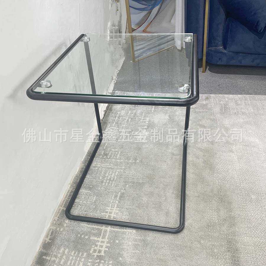 北欧轻奢玻璃边几简约沙发角几阳台休闲茶台售楼部酒店方桌