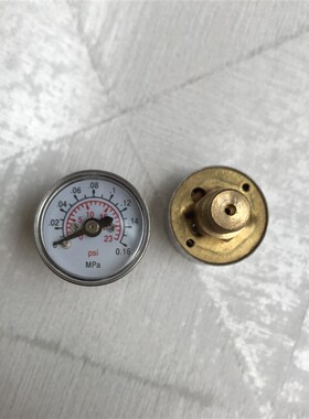 轴向无边微小型压力表 塑壳直径25mm 压力0.16mpa 23psi 牙m101
