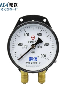 YZS102铁路专用双针双管压力表1600KPA2500KPA西安自动化仪表一厂