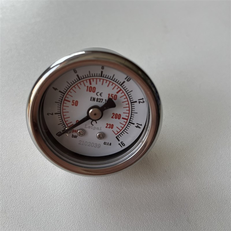40-47mmmm轴向耐高温压力表不锈钢防腐16bar 230psi 螺纹牙ZG1/8