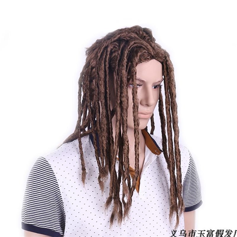 2017潮男时尚头套中分浏海黑人非洲脏辫头发套动漫COS型整顶假发
