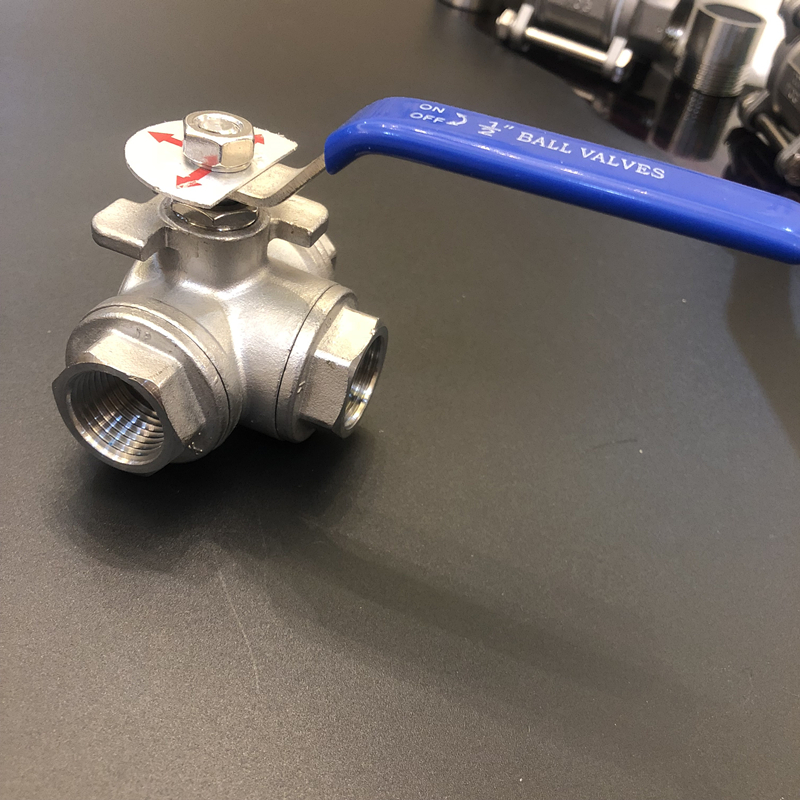 304不锈钢三通中型球阀/丝口阀门/内螺纹/DN15 20 25 1寸 2寸 4分