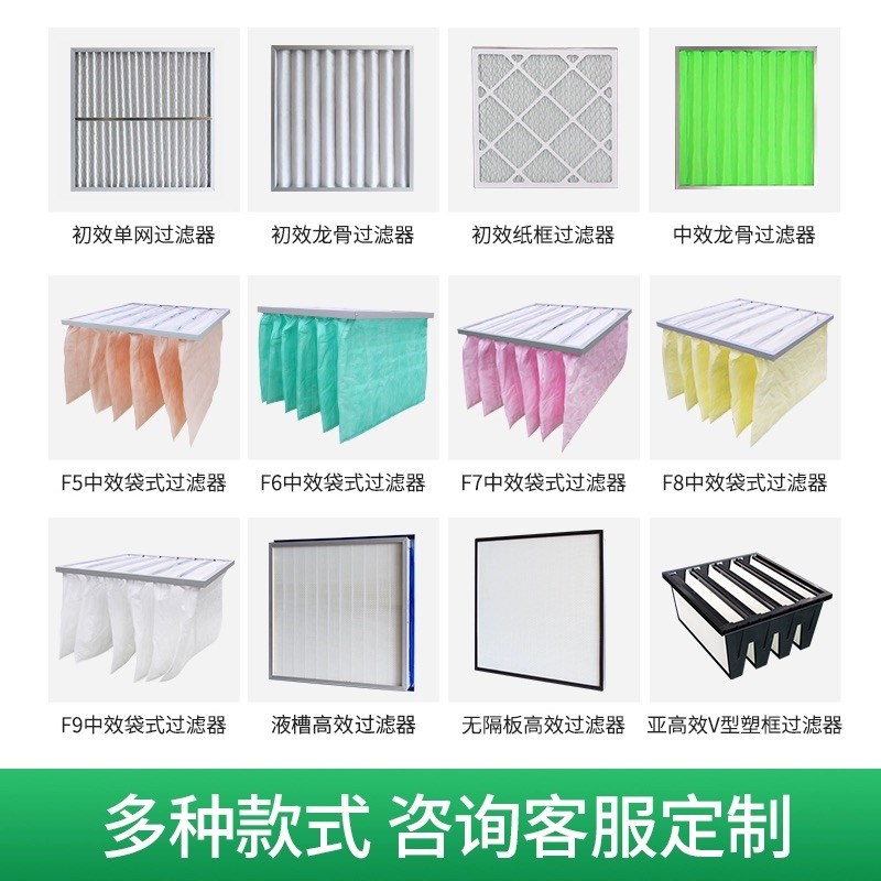 初效板式过滤器初效空气过滤器龙骨过滤器中效过滤器过滤棉可清洗