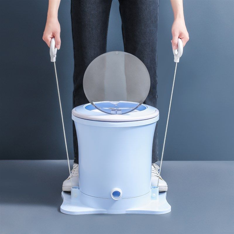 拾秒免电手动脱水机学生宿舍神器小型手拉绳脚踩手摇甩干桶洗衣机