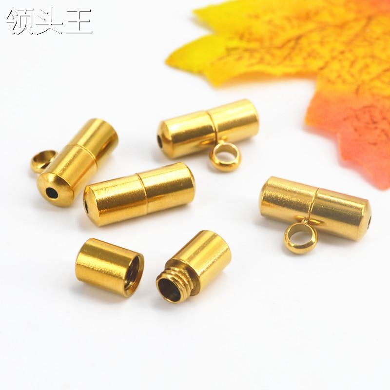 不锈钢螺丝扣简约项链手链连接扣 DIY饰品配件圆柱形子母扣手绳扣