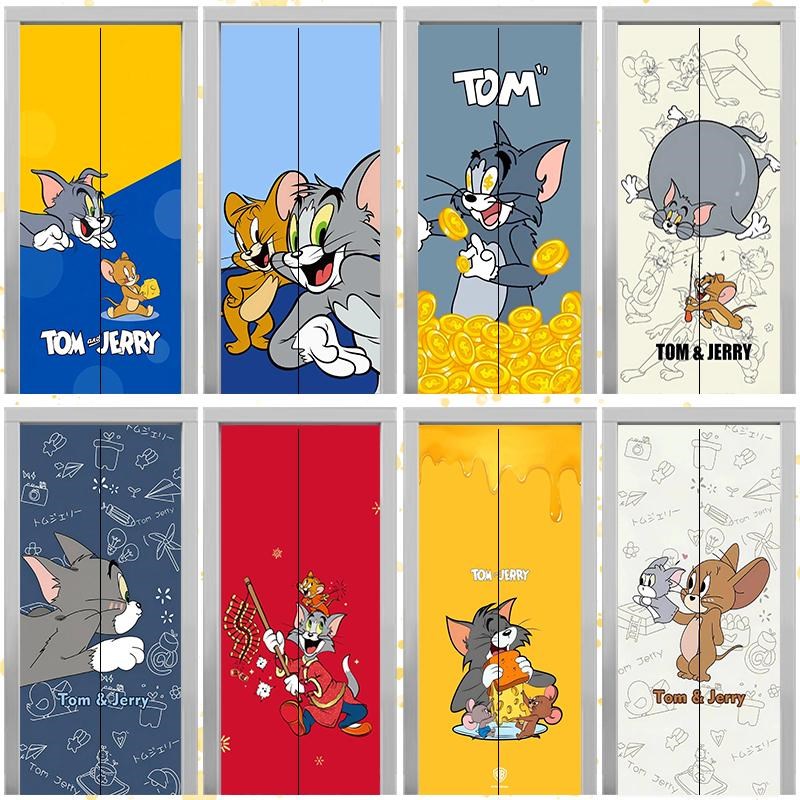 猫和老鼠卡通自粘式电影院入户门电梯门贴纸一梯一户装饰贴画贴膜