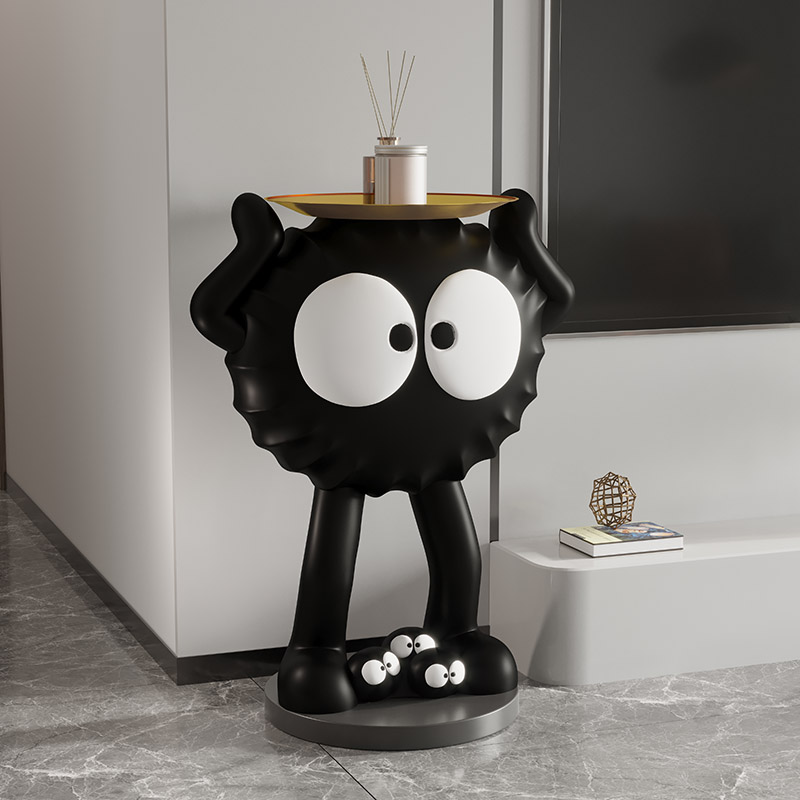 煤球客厅电视柜旁边艺术高级落地置物架收纳装饰乔U迁新居礼品摆