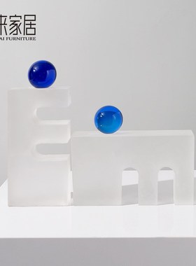 轻奢水晶几何摆件客n厅家居装饰品摆设售楼处样板间酒柜陈设品