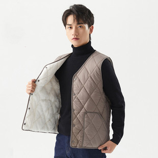 冬季棉马甲男内穿马夹加绒加厚中老年人爸爸爷爷贴身保暖背心坎肩