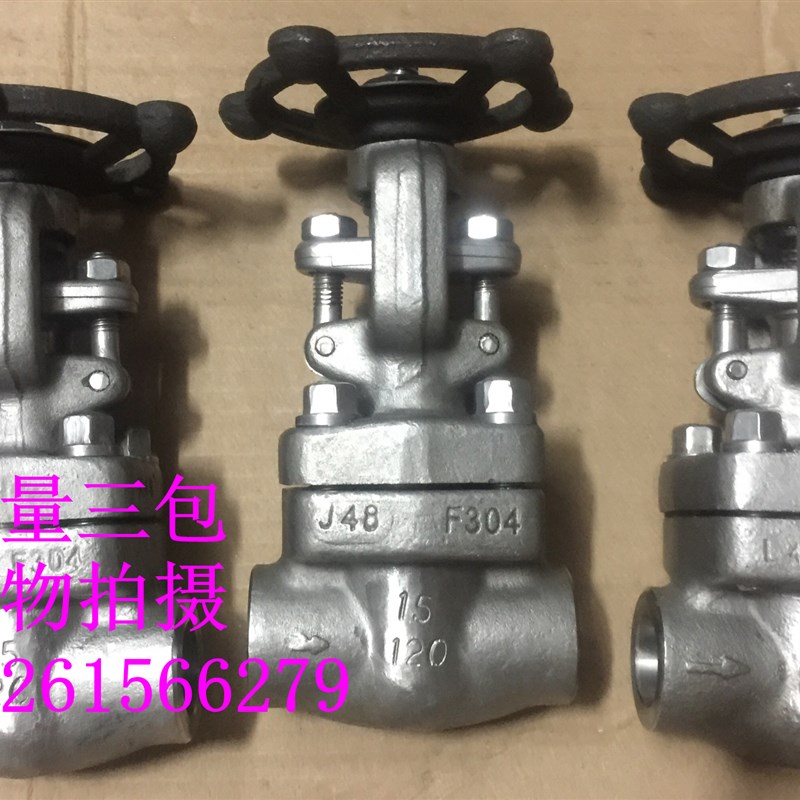 美标截止阀J61W-800LB不锈钢F304锻钢承插焊丝口焊接截止阀闸阀