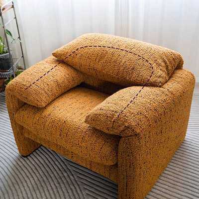 法式复古高靠背马拉伦加中古布艺客厅单人沙发maralunga直排沙发