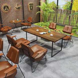 工业风咖啡厅沙发甜品奶茶店休息区等候茶楼餐厅书吧桌椅组合商用