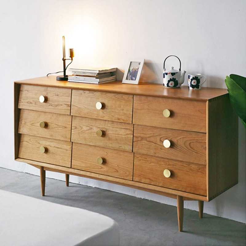 北欧实木九斗柜现代简约家用收纳储物餐边柜原木卧室多层抽屉柜