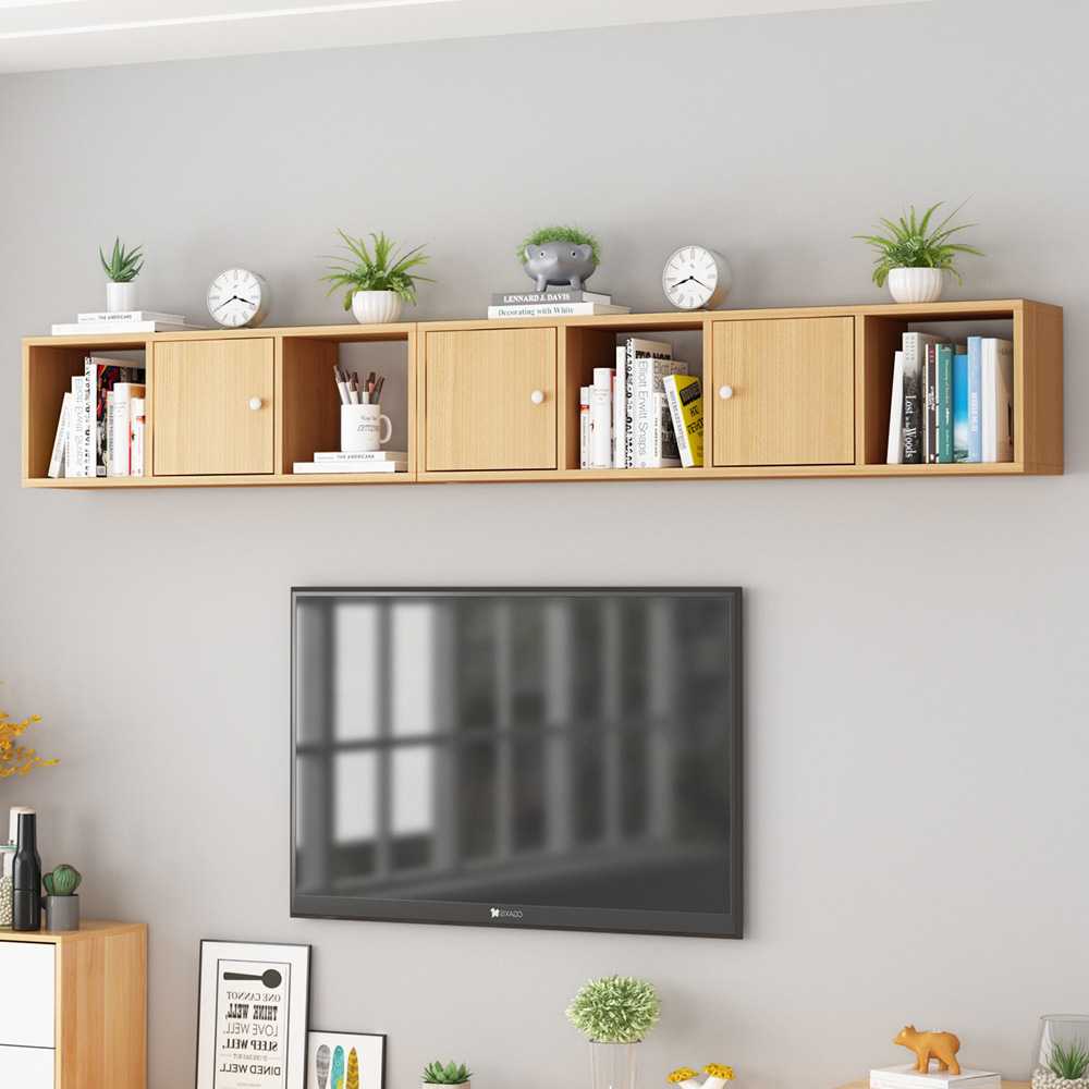 客厅电视柜上墙书架免打孔置物架吊柜储物柜悬空悬空墙壁柜壁挂式
