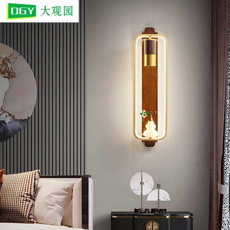 轻奢新中式壁灯中古风禅意楼梯卧室床头灯复古客厅背景墙壁灯523L