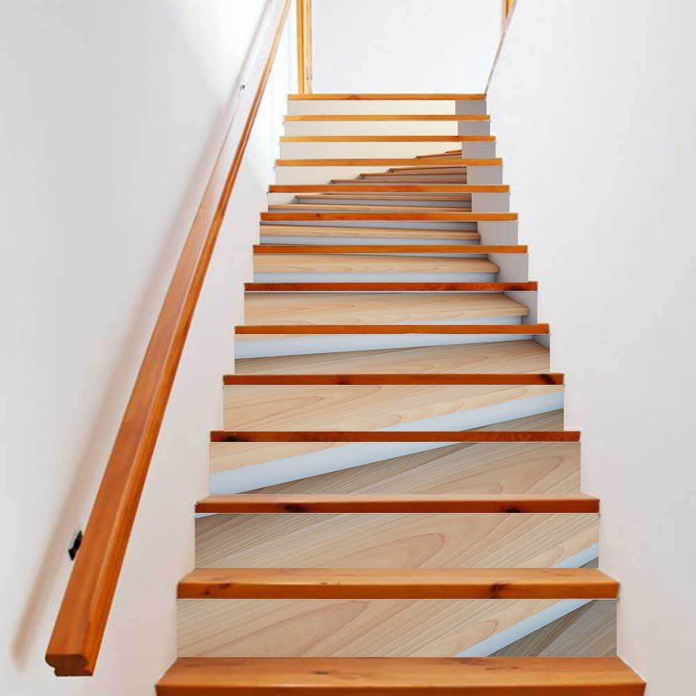 巨创跨境货源PVC贴纸3D自粘13片楼梯贴 墙贴  客厅装饰 木质楼梯