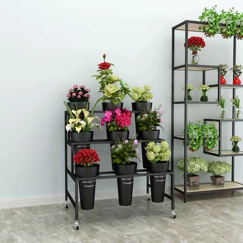 欧式新品厂家定制多层鲜花展示架饰品鲜花店大号花桶架鲜花桶展架