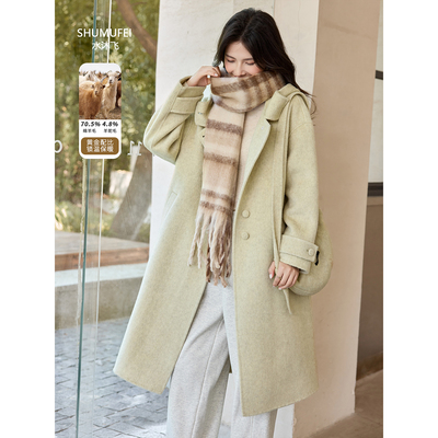 学院风连帽双面羊绒大衣高级感女