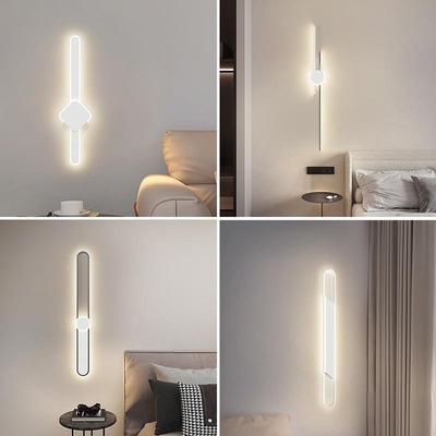 现代简约壁灯客厅背景墙灯卧室床头灯北欧设计师款创意长条楼梯灯