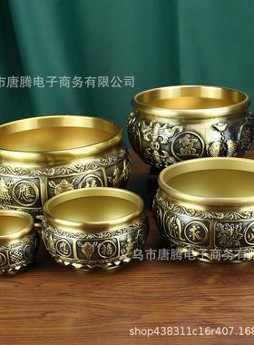 聚宝盆摆件纯铜家用客厅装饰招铜制品工艺品财存钱罐铜器黄铜米缸