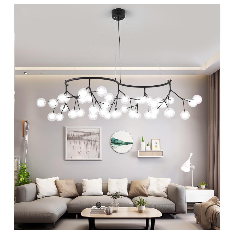 北欧吊灯创意个性ins泡泡灯客厅吧台灯服装店树枝萤火虫餐厅灯具
