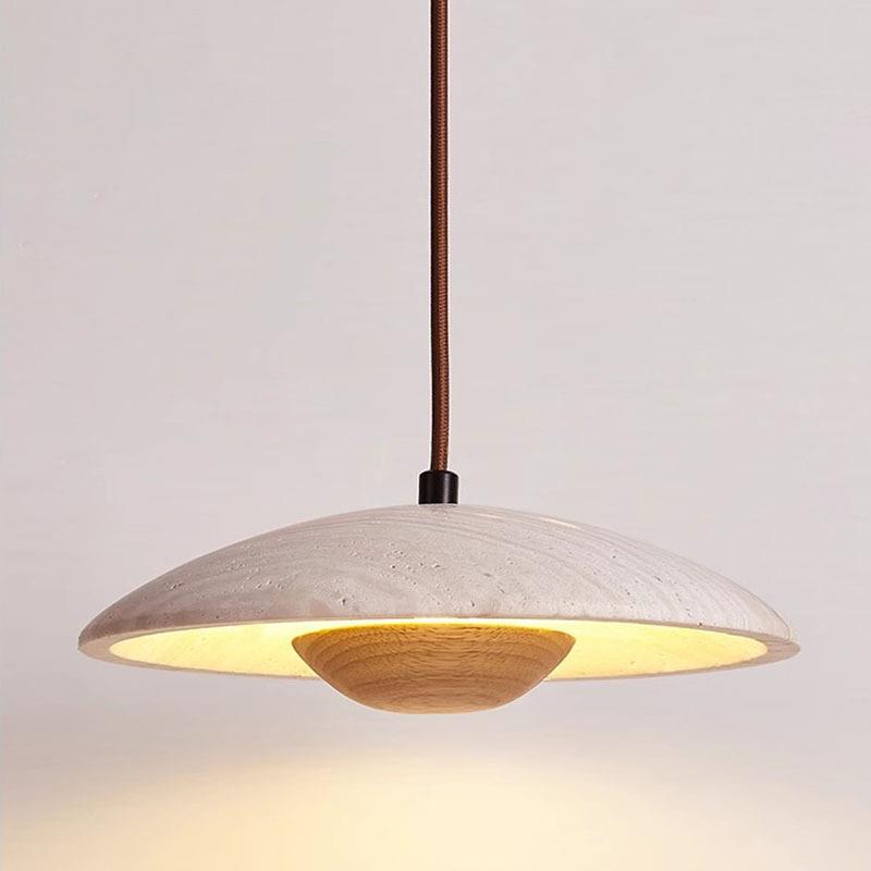 黄洞石奶油风创意氛围中古复古飞碟侘寂风餐厅吧台卧室床头吊灯