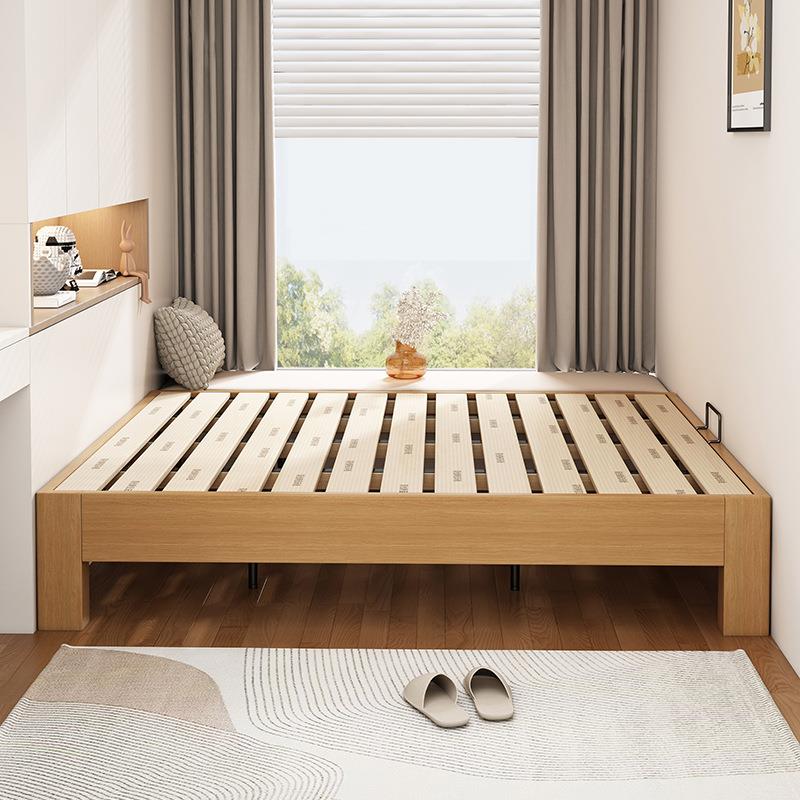 新款全实木榻榻米床日式简约小户型卧室无床头床民宿酒店实木床架