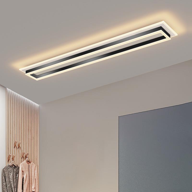 北欧极简过道走廊灯现代简约长方形吸顶灯玄关衣帽间阳台灯具