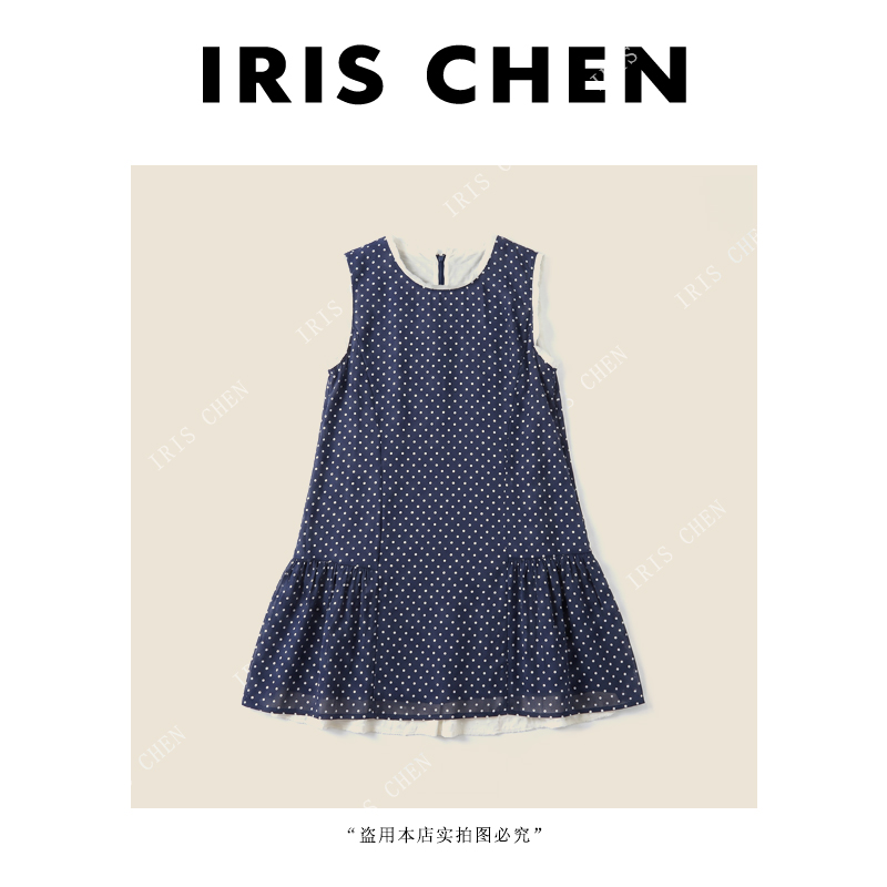 艾文文IRIS 波漾裙 26夏“100苎麻”复古波点减龄俏皮连衣裙26LYQ