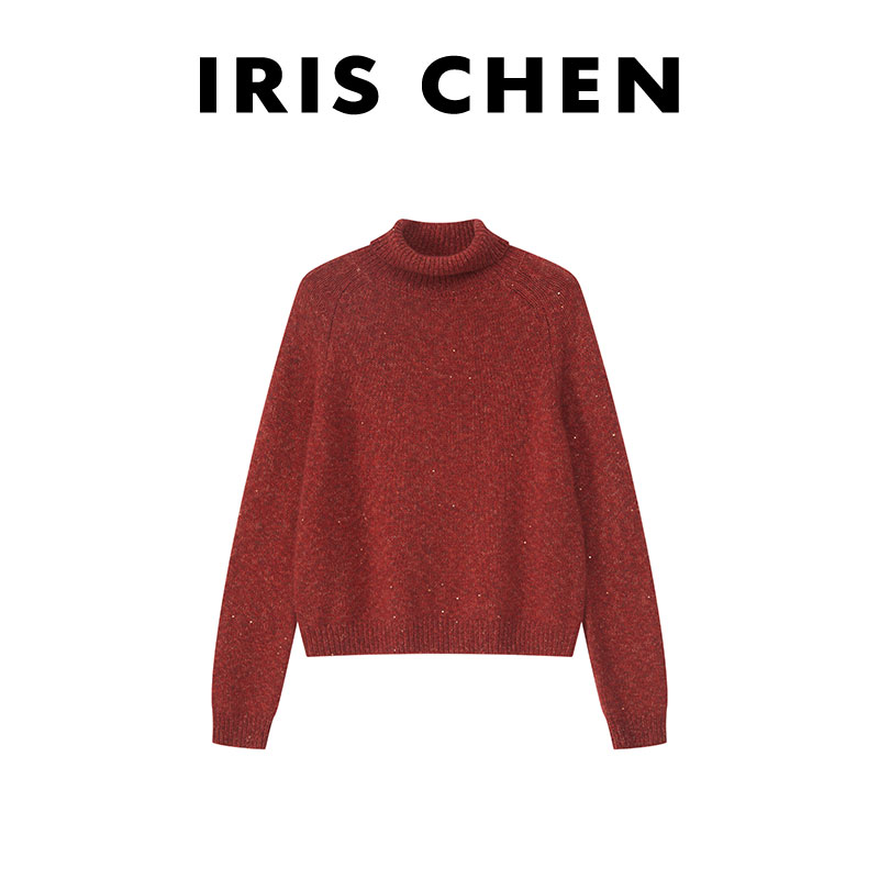 艾文文IRIS暖冬 25冬“羊绒羊毛兔毛360g”花纱亮片针织衫25SY109