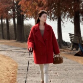 100羊毛拉绒910g 艾文文IRIS北极区 2026冬 加厚毛呢大衣26WT11