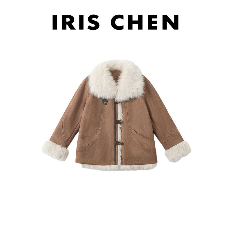 艾文文IRIS 西班牙 2025冬款90“白鹅绒”狐狸毛轻奢羽绒服