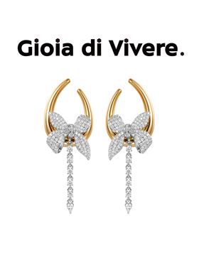 GdV蝴蝶结系列水晶蝴蝶结流苏耳饰高级时尚日常通勤耳钉新年礼物