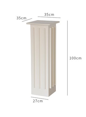 戊际法式白色底座实木艺术雕塑摆件装饰J柱墩子玄关罗马柱雕塑台