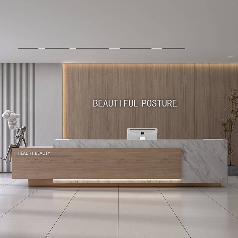 公司前台接待台简约现代酒店服务台培训机构柜台美容X院吧台收银