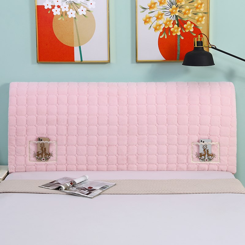 简约现代c全包床头套床头套夹棉加厚布艺实木防撞防尘罩遮丑神器