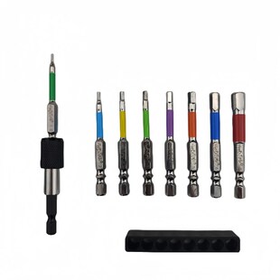 汉普新升级彩色内六角批头带磁性电动螺丝刀起子头套装