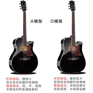 朗声民谣木吉他40寸41寸初学A者学生男女新手入电箱吉它jita