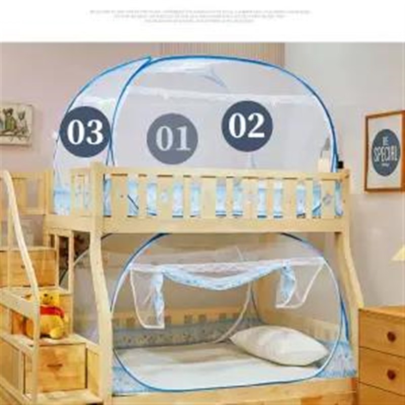 蚊帐蒙古包学f生宿舍上下铺90cm有底免安装单人子母床家用1.5米1.