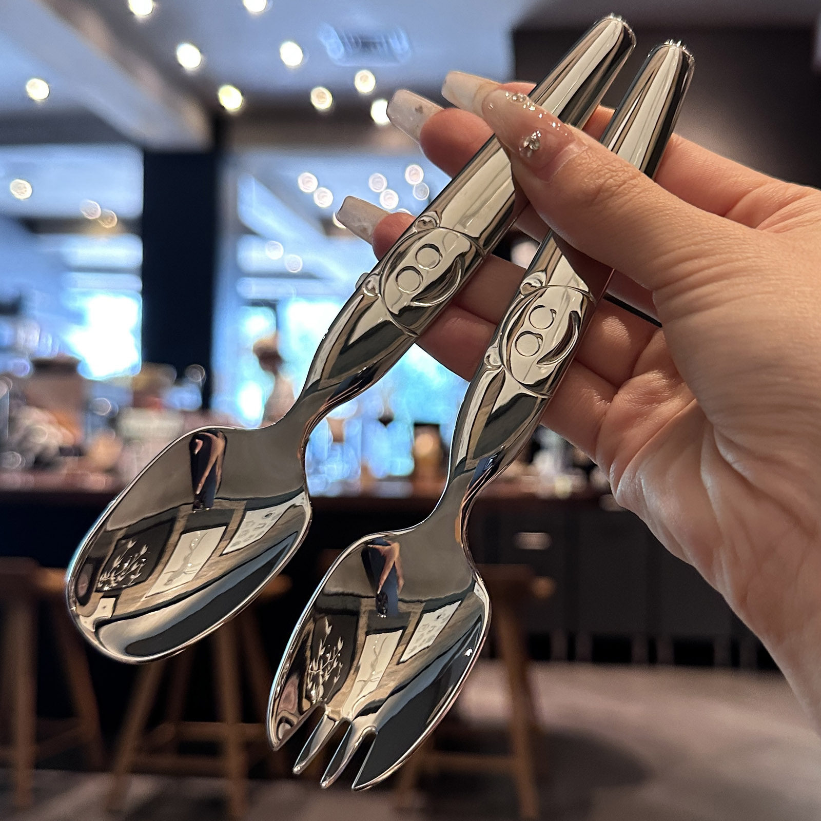 【我宝宝专用的勺叉】儿童316不锈钢叉子吃饭叉勺子叉汤匙叉形勺,婴童用品,儿童勺,淘宝优惠券,粉丝福利购,淘宝优惠卷