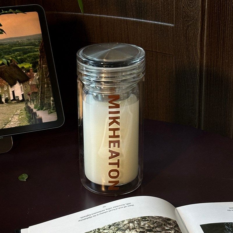 大容量玻璃水杯男士高级感便携茶隔双层玻璃杯加厚办公室泡茶杯子,餐饮具,玻璃杯,淘宝优惠券,粉丝福利购,淘宝优惠卷