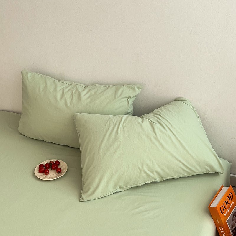 新款水洗云朵棉纯色单只枕套 48*74Fcm枕头套一对装单人家用枕芯