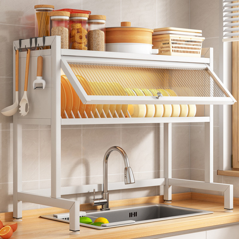 奶油风厨房水槽置物架多功能沥水架不锈碳钢洗碗架碗碟收纳防尘柜,标准件/零部件/工业耗材,输送带/传送带,淘宝优惠券,粉丝福利购,淘宝优惠卷