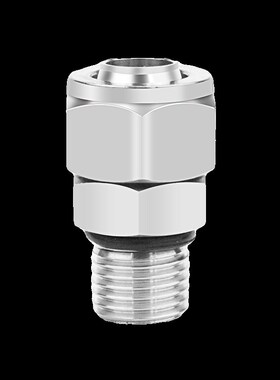 304不锈钢316L外丝快拧直通接头锁母直通G螺纹软气管四氟PU尼龙管