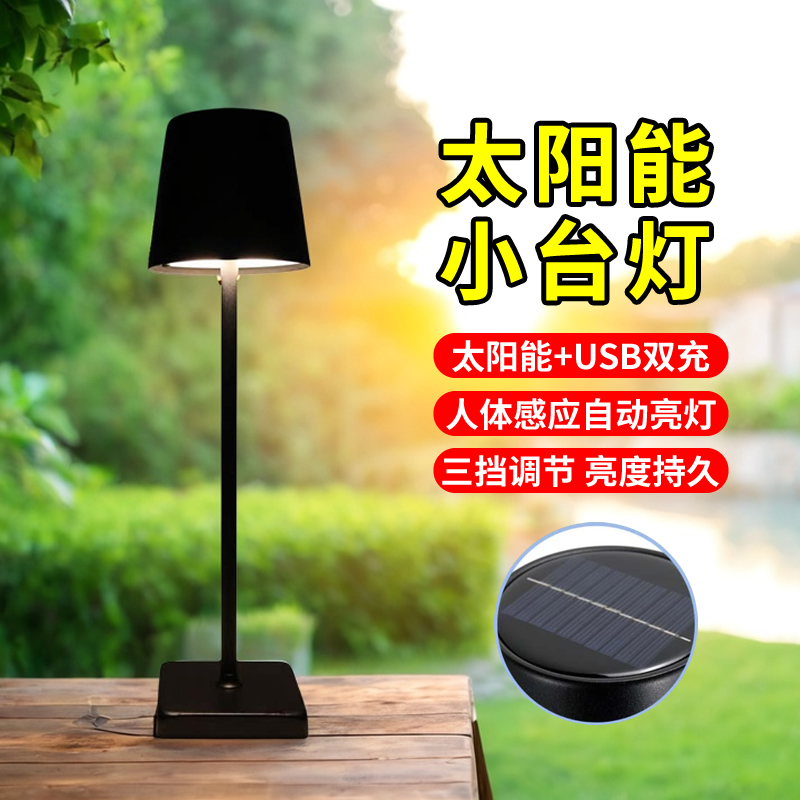 太阳能+USB双充小台灯长续航