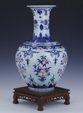 古典瓷瓶景德镇陶瓷青花瓷大花瓶4050cm高款仿古摆件客厅中式风格