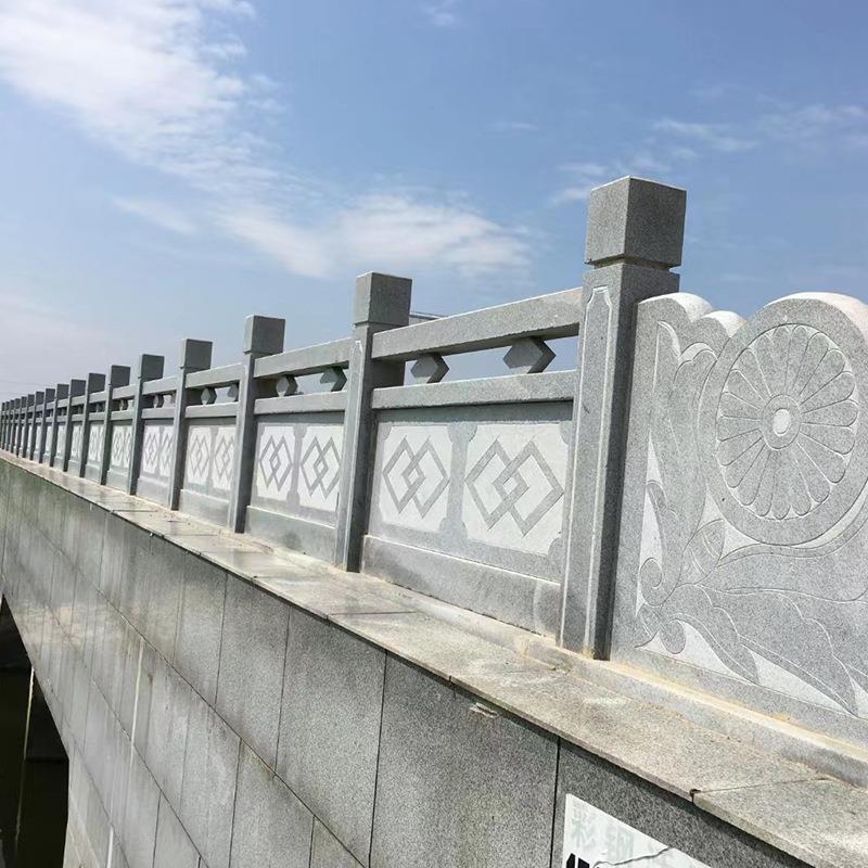 花岗岩石栏杆大桥石石栏板 栏杆石雕公园阳台景观仿古河道护栏石