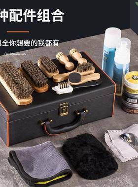 马毛刷绵羊鞋油擦皮鞋小白鞋运动鞋清洁剂去污护理保养18件套装